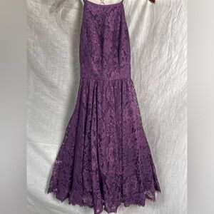 Weddington Way Lace Dress Womens Size 0 Formal Party Cocktail Bridesmaid Purple
